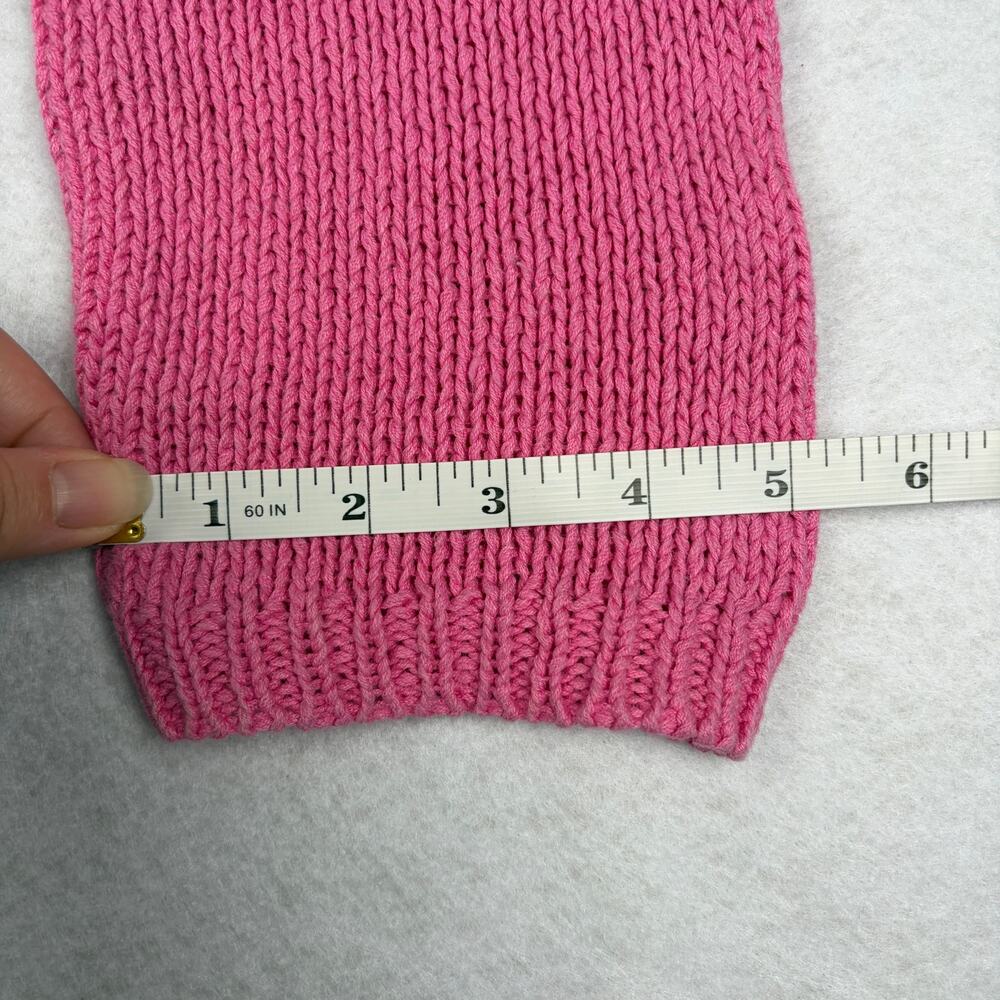 VTG Pierre Cardin Knit Cardigan Women's XL Pink Crop Linen Coquette Preppy Y2K - Picture 8 of 13